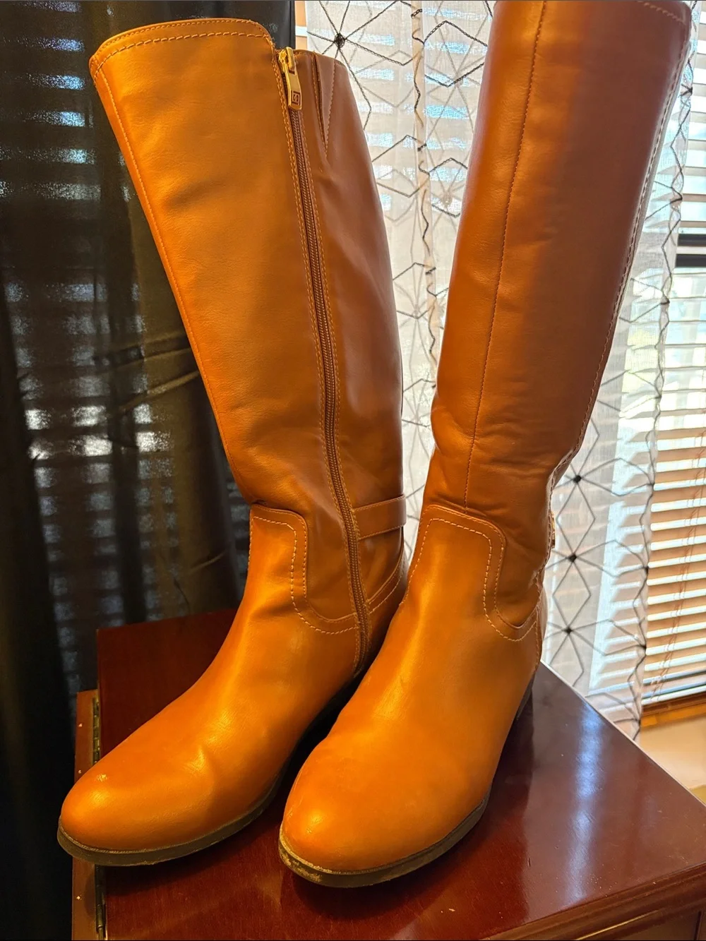 Liz Claiborne Women’s Classic Tall Riding Boots - Tan Leather